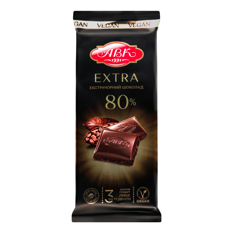 Шоколад 80% екстрачорний Extra АВК м/у