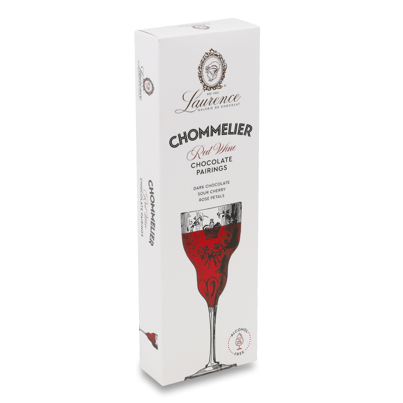 Шоколад Chommelier Pairing Red Wine чорний з сушеною вишнею та пелюстками троянд 100г Laurence