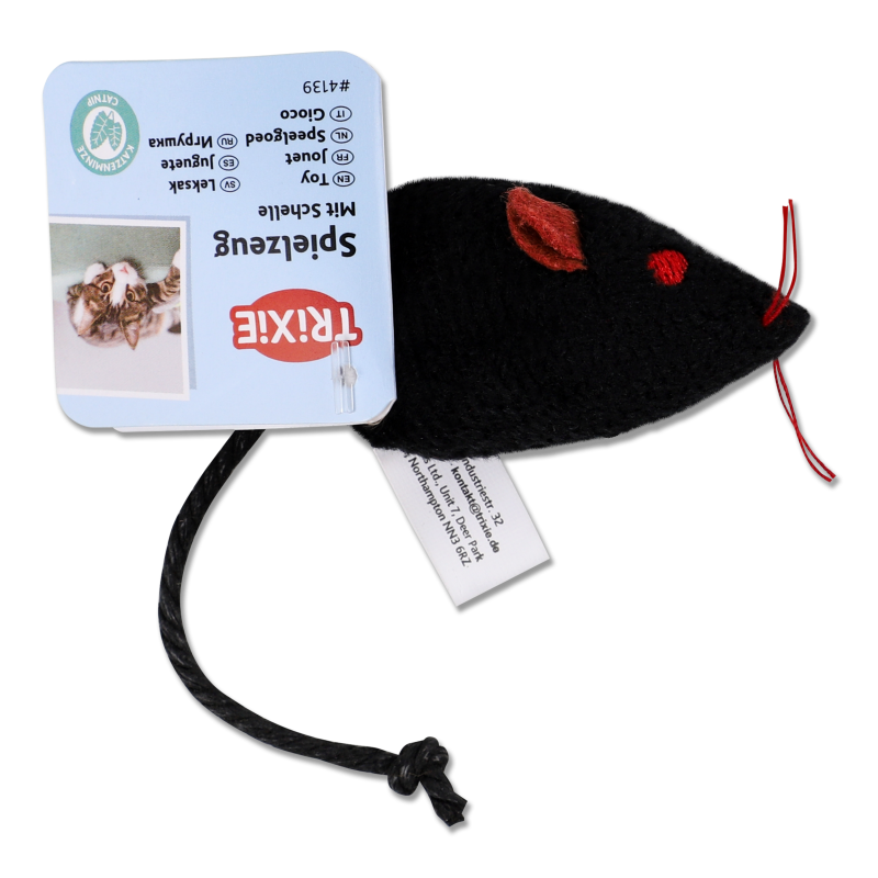 Іграшка д/котів Мишка хутро з дзвіночком 4см Тріксі