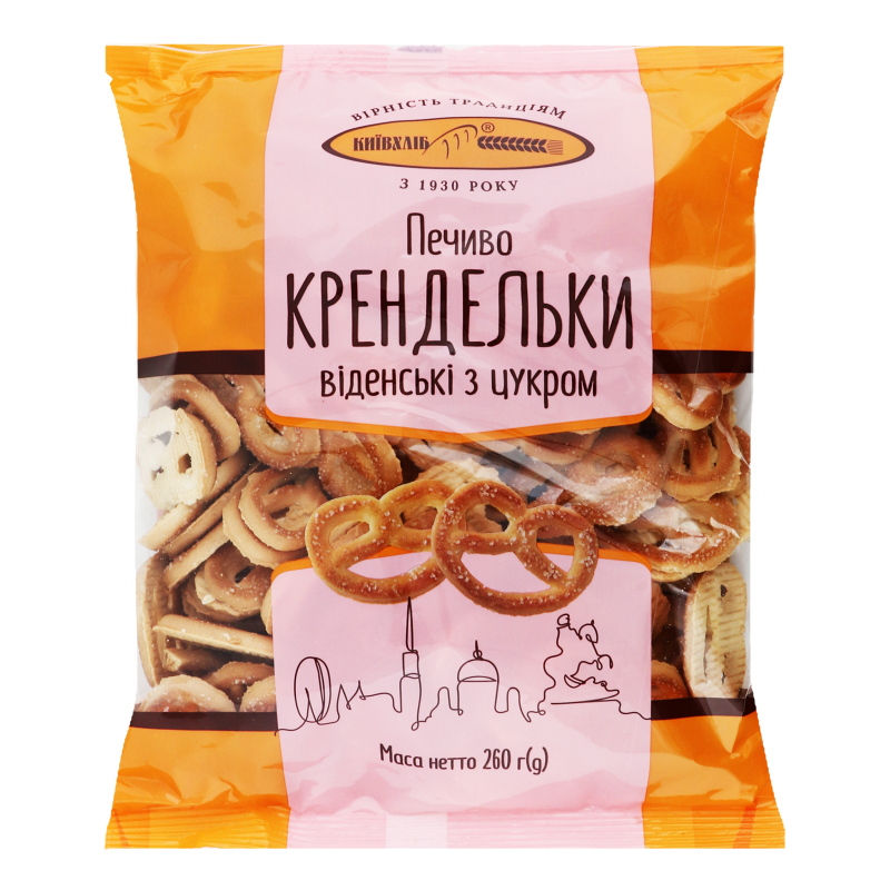 Печенье с сахаром Крендельки венские Київхліб м/у 260г Київхліб ...