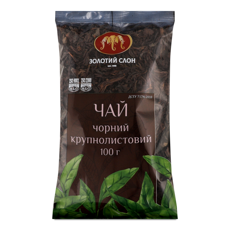 Чай чорний крупнолистовий 100г Золотий слон