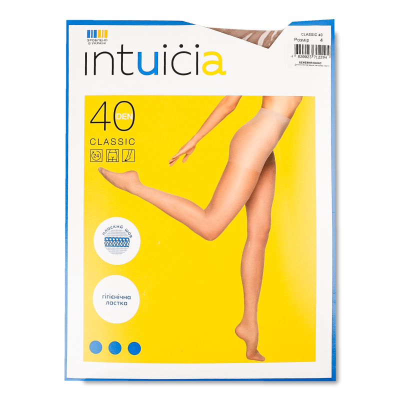 Колготи жіночі класик 40ден 4бежевий Інтуїція