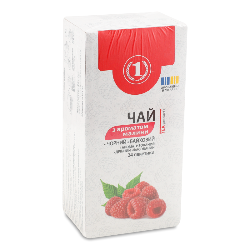 Чай чорний байховий з ароматом малини 24*1,5г ТМ “1”