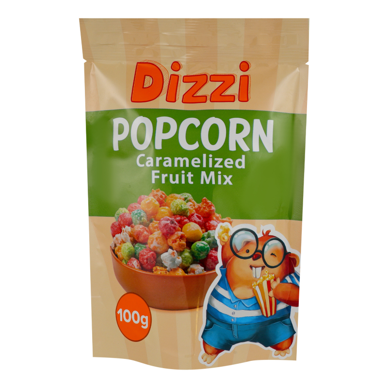 Зерна кукурудзи повітряні у фруктовій карамелі Fruit mix Popcorn Dizzi д/п