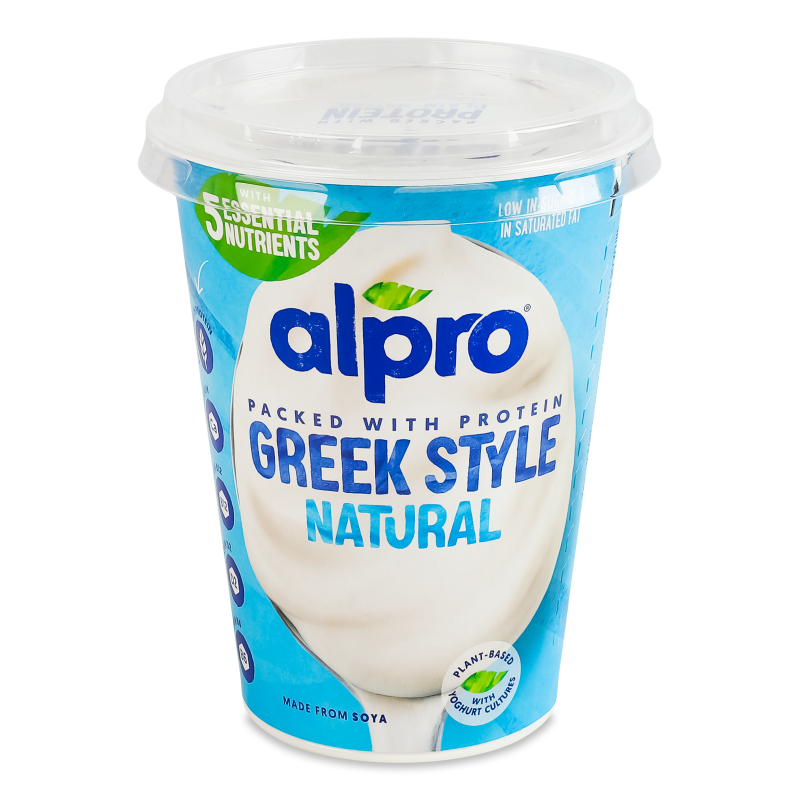 Продукт соєвий Грецький стиль оригінальний ферментований 400г стакан Alpro