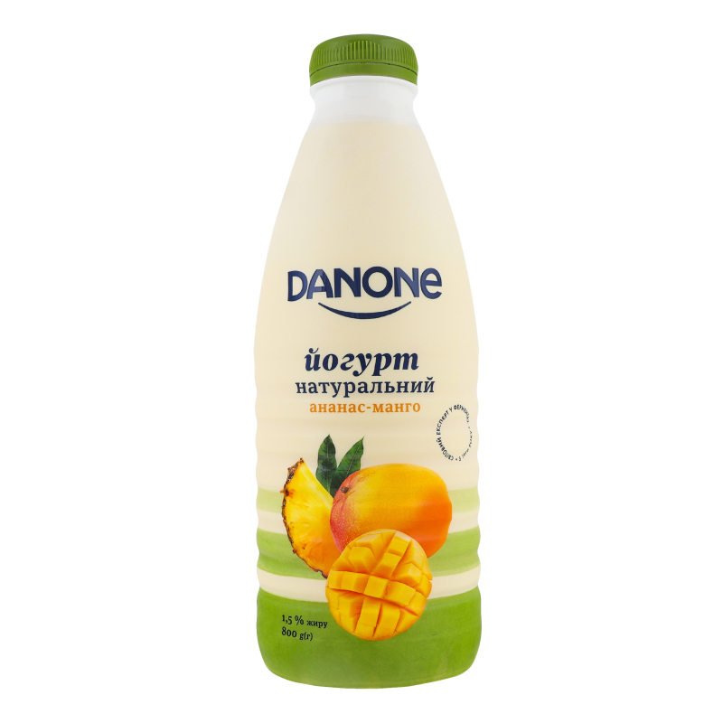 Йогурт 1.5% натуральний Ананас-манго Danone п/пл
