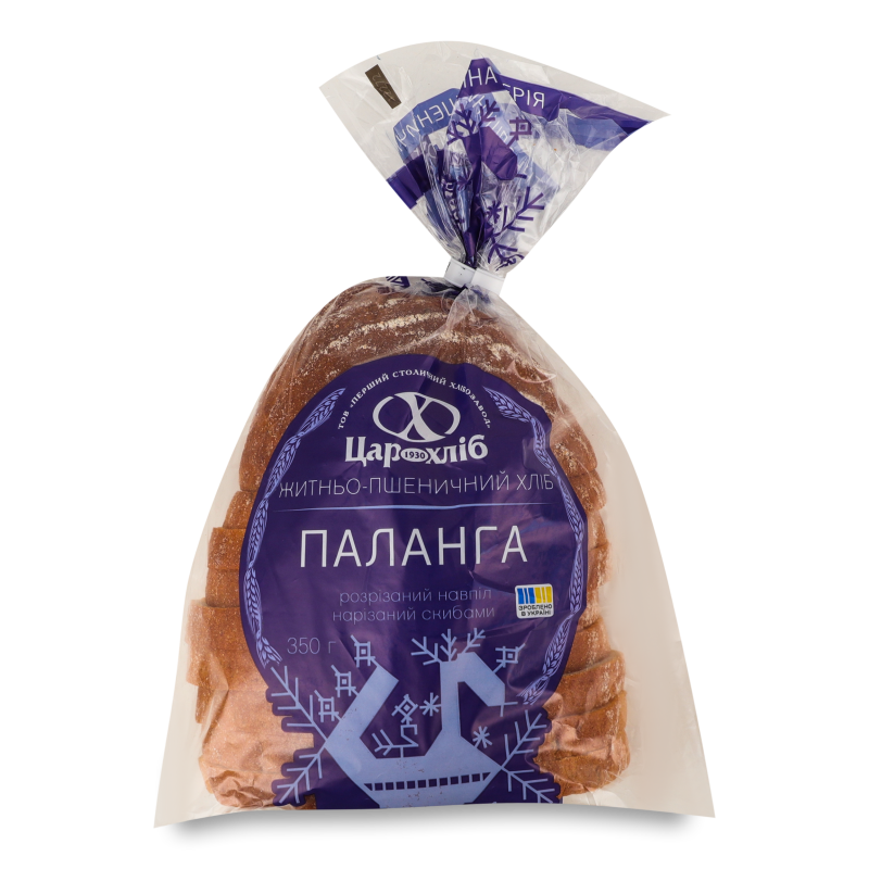 Хліб Паланга житньо-пшеничний нарізаний скибками половинка 350г плівка Цар хліб
