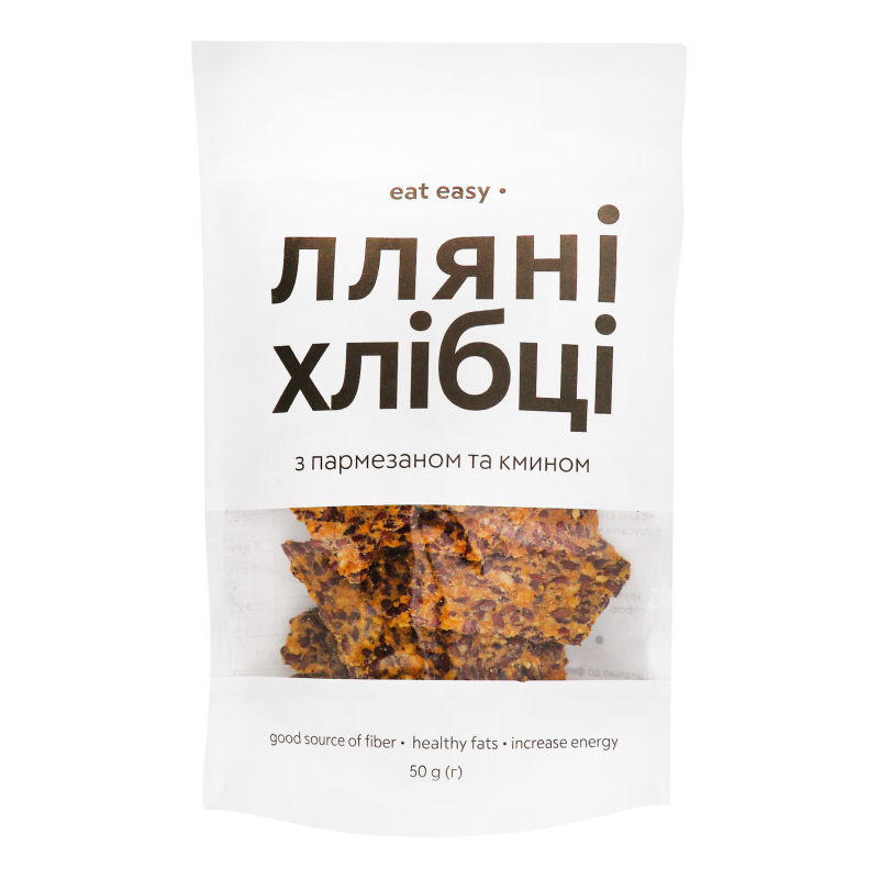 Хлібці лляні з пармезаном та кмином Eat Easy д/п