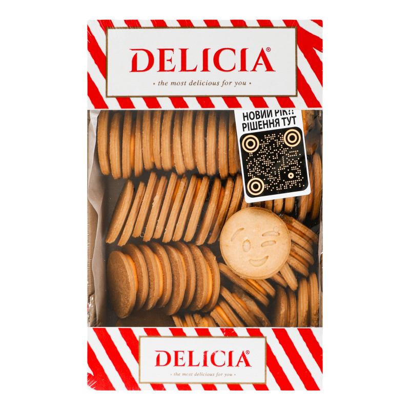 Печиво здобне зі смаком манго-маракуйї Смайлик Delicia к/у