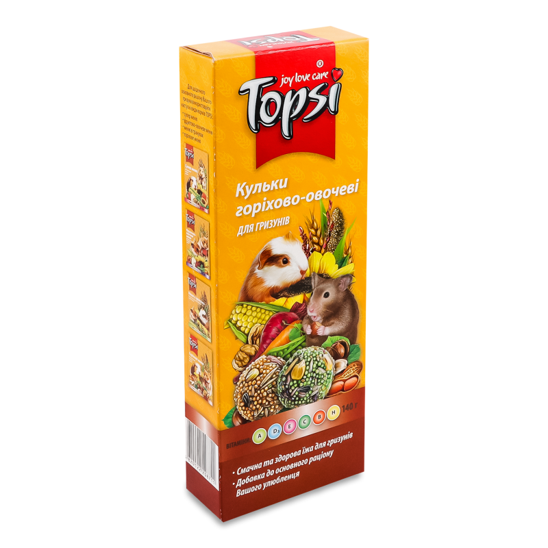 Кульки д/гризунів горіхово-овочеві 140г Топсі