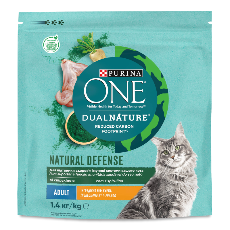 Корм д/котів Дуал Нейче з спіруліною 1,4кг Пуріна Ван