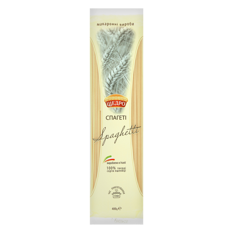 Вироби макаронні Spaghetti Щедро м/у