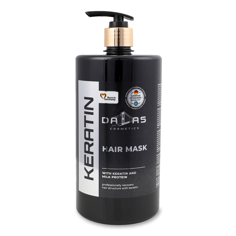 Маска д/волосся Кератин з кератином та молочним протеїном 900мл з дозатором Далас