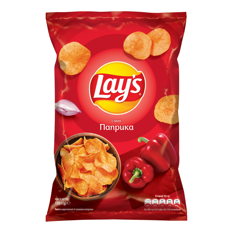 Чипсы картофельные со вкусом паприки Lay's м/у 120г Lays(4823063125451 ...