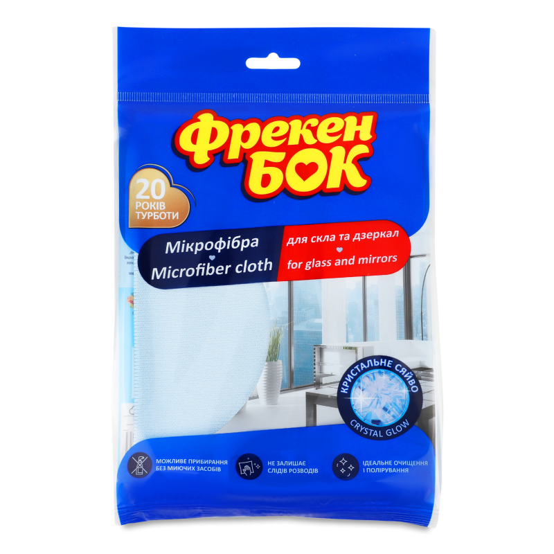Серветка д/скла та дзеркал мікрофібра 35*35см Фрекен Бок