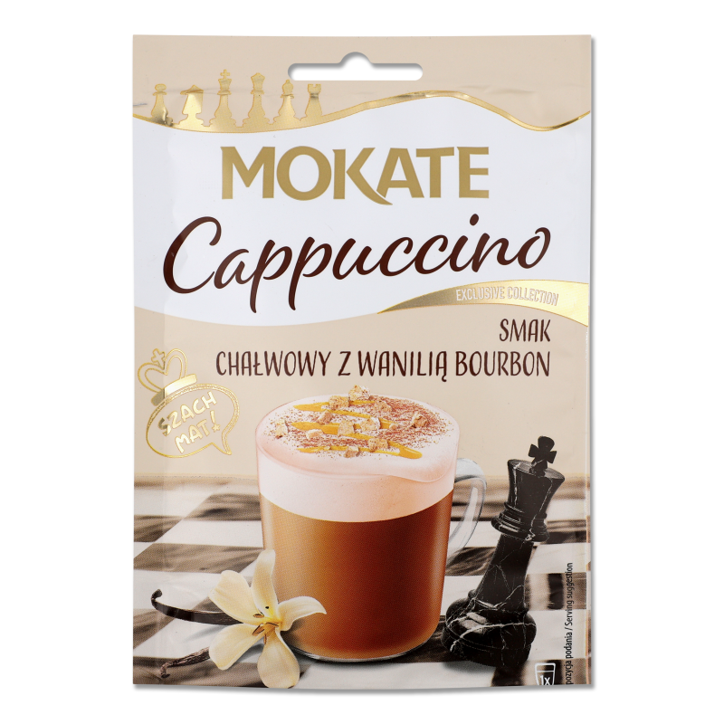 Напій кавовий Капучино з смаком ванілі бурбона та халви 25г Mokate