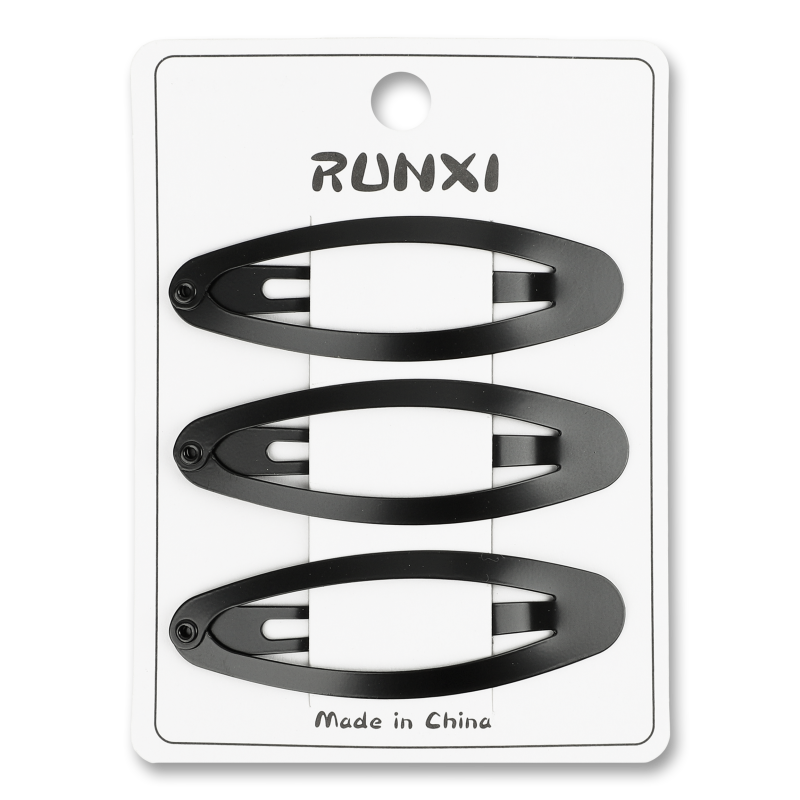 Заколка-хлопавка д/волосся чорна 4см 3шт KYYW141