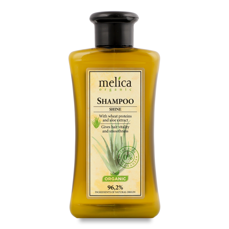 Шампунь Здоровий блиск з протеїнами пшениці та екстрактом алоє 300мл Меліса Органік