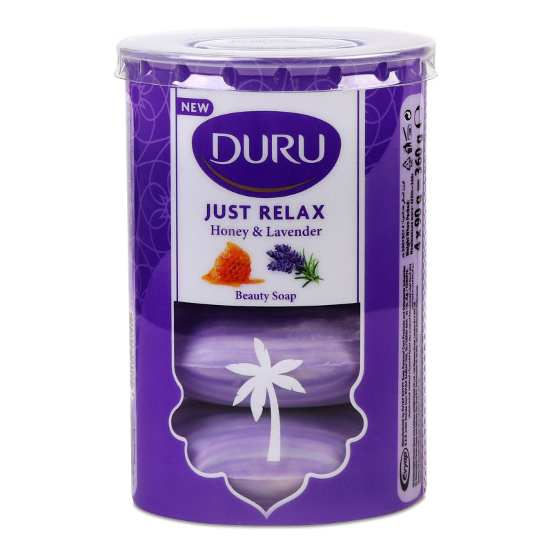 Мило Джаст Релакс з екстрактом меду та ароматом лаванди 4*90г Дуру