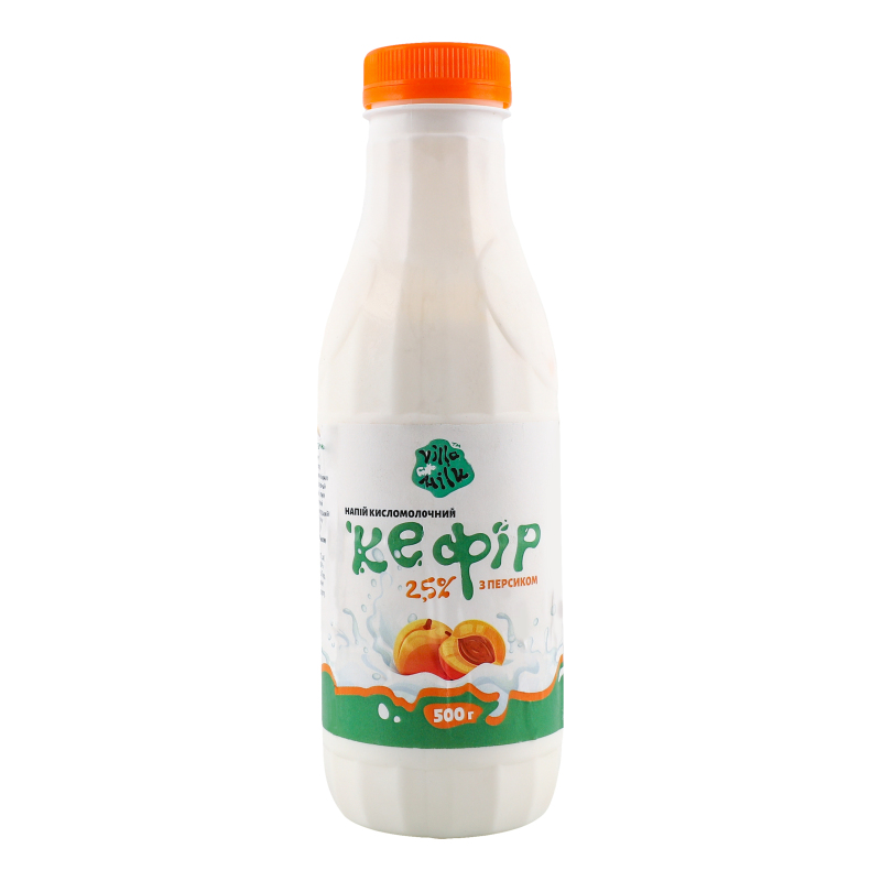 Кефір 2.5% з наповнювачем Персик Villa Milk п/пл