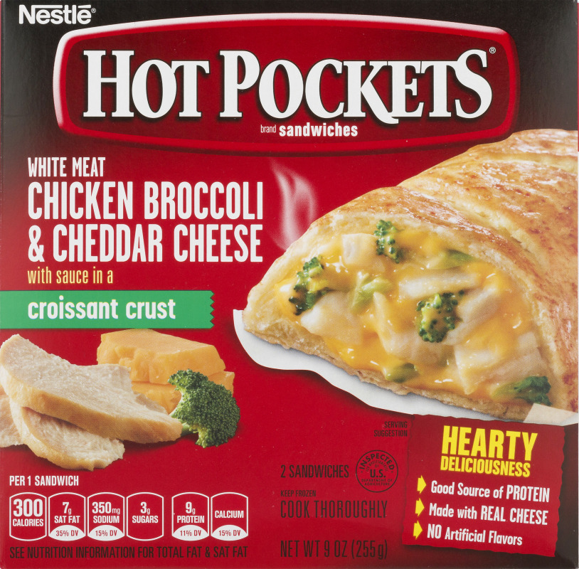 Hot Pockets Sandwiches White Meat Chicken, Broccoli & Cheddar Cheese