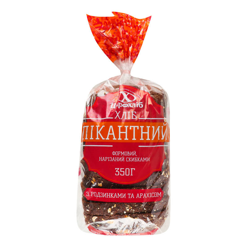 Хліб нарізний з родзинками та арахісом формовий Пікантний Цар хліб м/у
