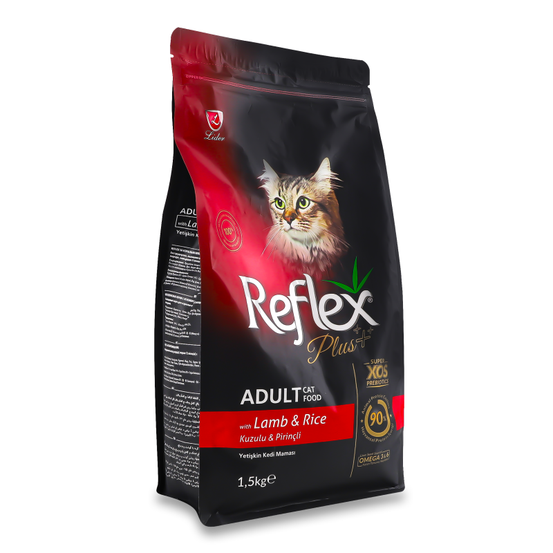 Корм д/котів з ягням та рисом сухий 1,5кг Reflex Plus