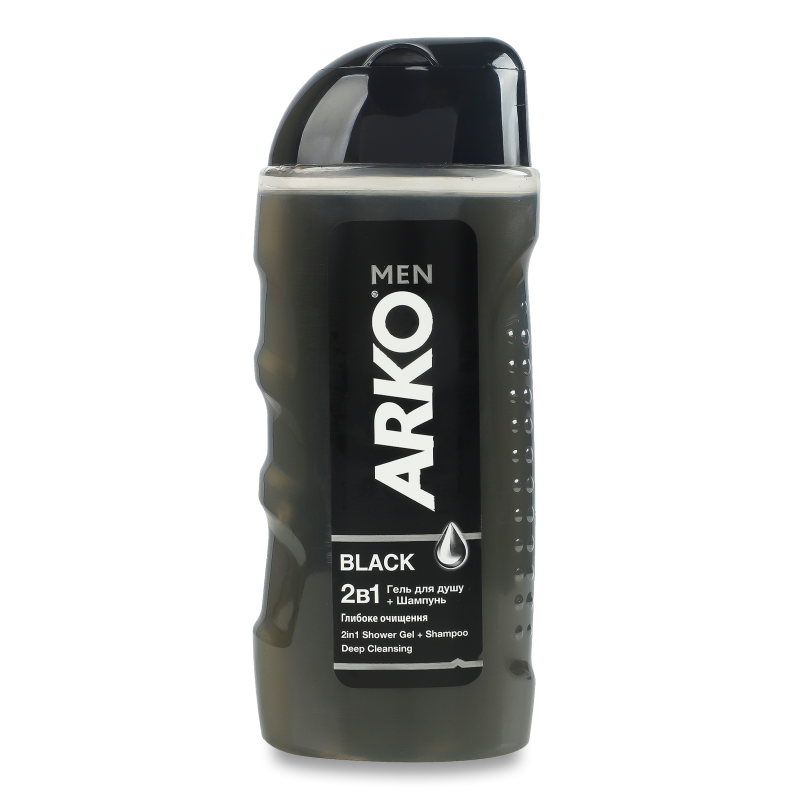 Гель д/душу та шампунь Black д/чоловіків 260мл Arko