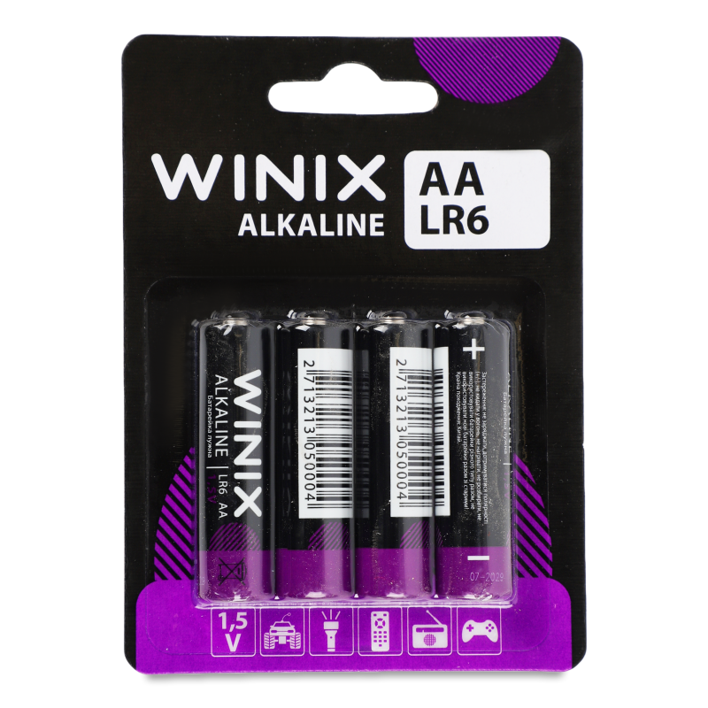 Елемент живлення лужний AA LR6 4шт Winix