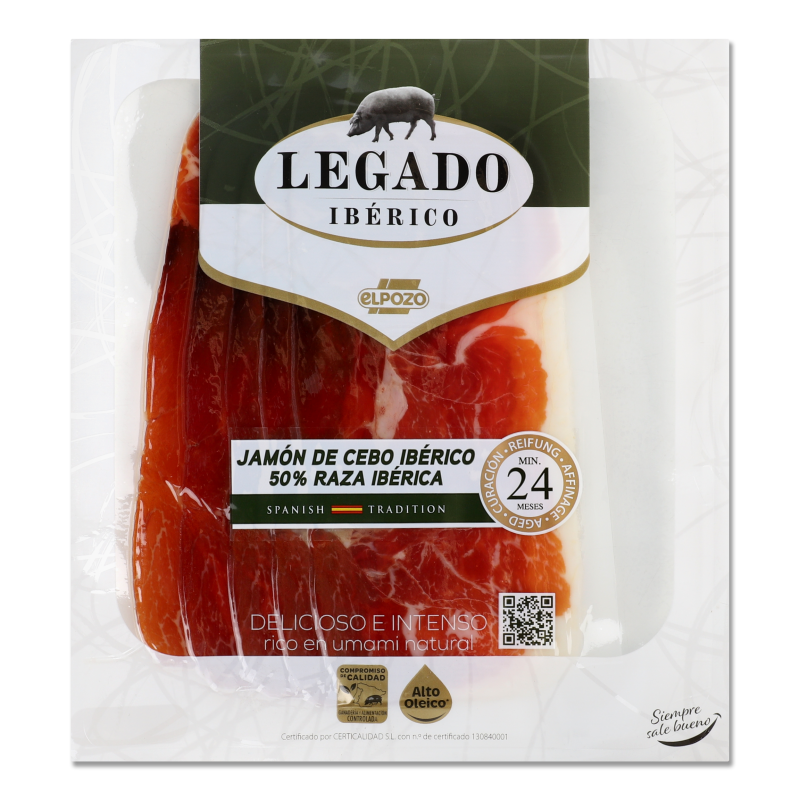 Хамон Cebo Iberico нарізка 60г в/у Elpozo