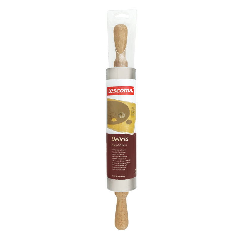 Скалка delicia нержавеющая сталь 25см d6 cm (8595028428186)