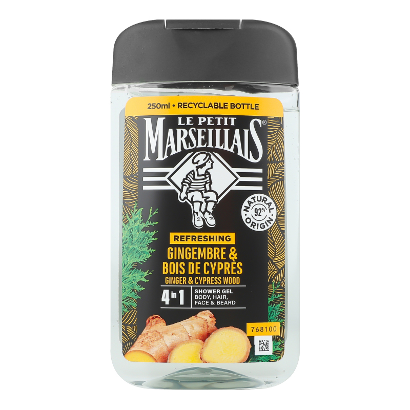Гель-шампунь для мужчин 4в1 Ginger&Cypress Wood Le Petit Marseillais ...