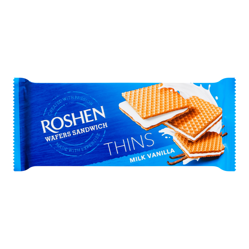 Вафлі Milk-vanilla Sandwich Thins Roshen м/у