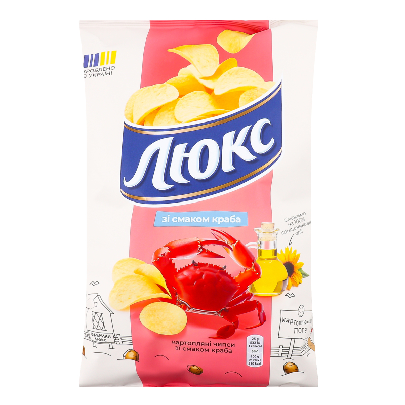 Чипсы картофельные со вкусом краба Люкс м/у 125г Люкс