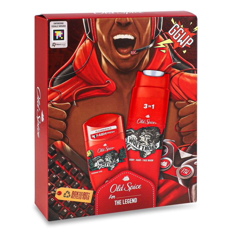 Набір Wolfthorn Дезодорант твердий 50мл+Гель д/душу та шампунь 2в1 250мл Old Spice