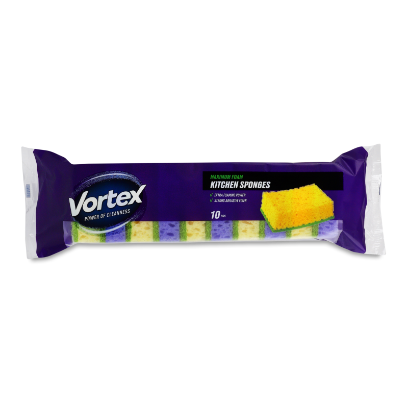 Губка кухонна 10шт Vortex