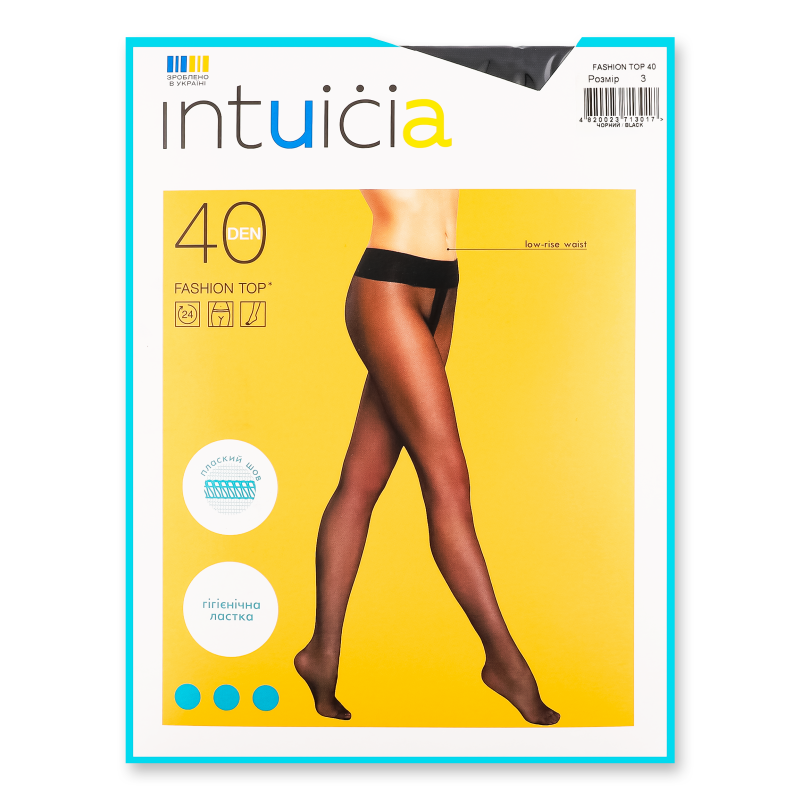 Колготи жіночі Фешн Топ 40ден чорний 3 Інтуїція