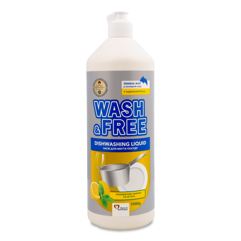 Засіб д/миття посуду Соковитий лимон та м”ята 1000г Вош енд Фрі