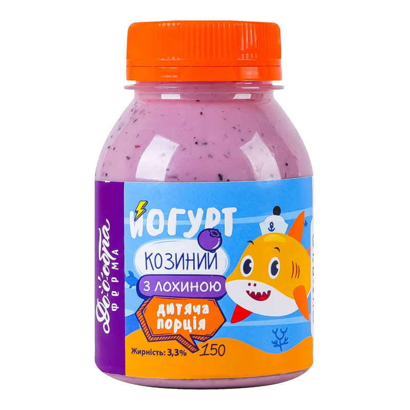 Йогурт 3.3% козиний з лохиною Дитяча порція Доообра Ферма п/пл