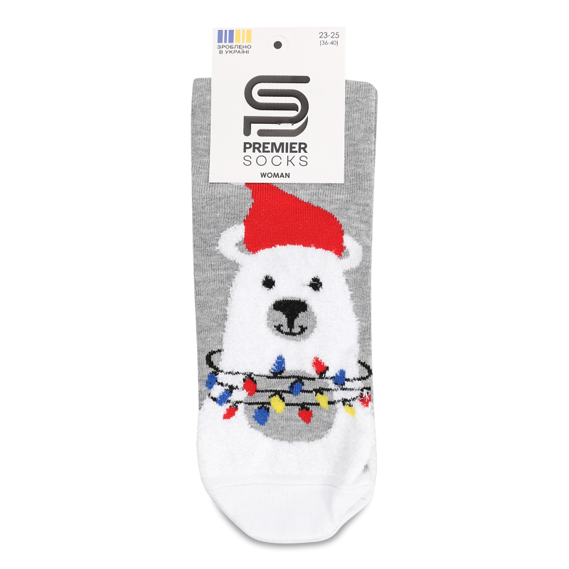 Шкарпетки жіночі з пухнастої пряжі з малюнком класичні р.23-25 Premier Socks