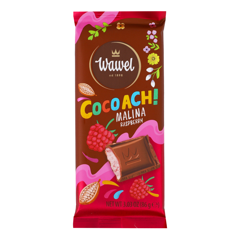 Какао-батончик з молочно-малиновою начинкою Cocoach! Wawel м/у