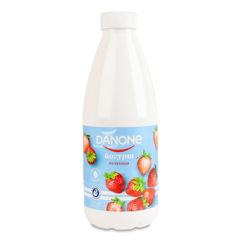 Йогурт питний з наповнювачем Полуниця 1,5% 800г пет Danone
