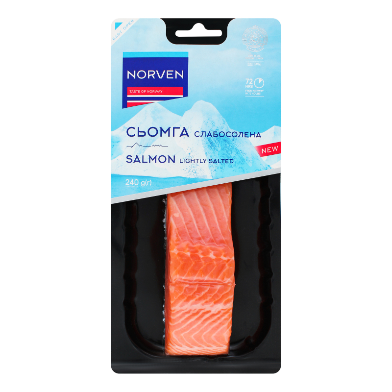 Сьомга філе-шматок на шкірі Norven сл/с в/у