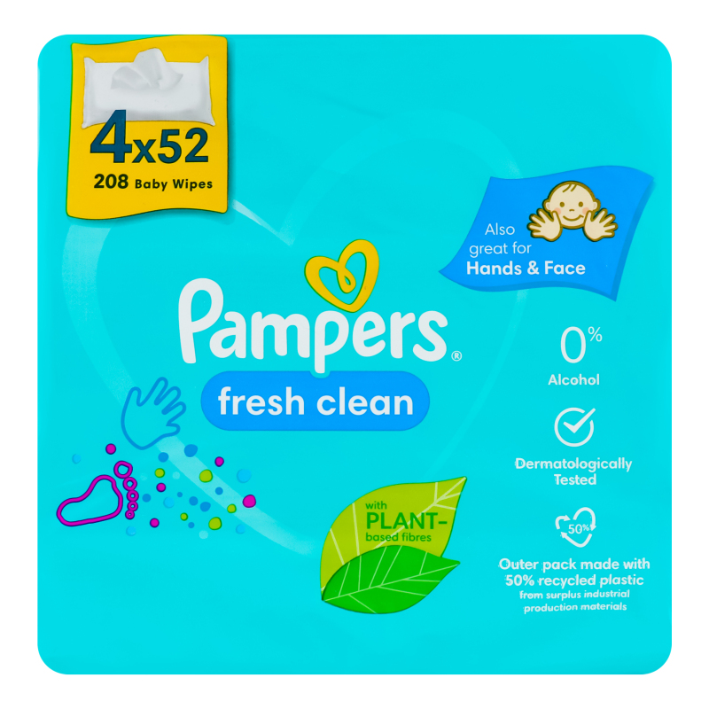 Салфетки детские влажные Fresh clean Pampers 208шт Pampers ...