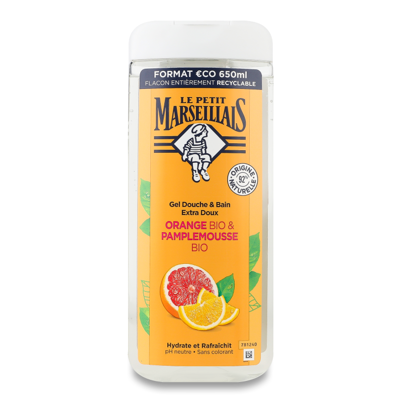 Гель д/душу Bio Orange&Pamplemousse 650мл Le Petit Marseillais