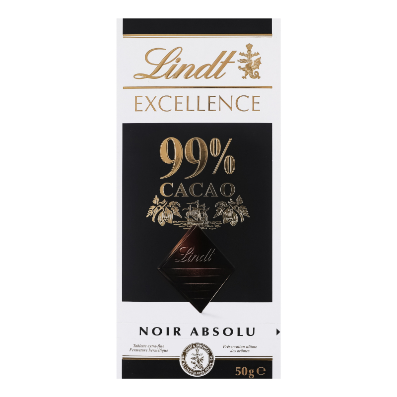 Шоколад 99% экстра черный горький Excellence Lindt к/у 50г Lindt