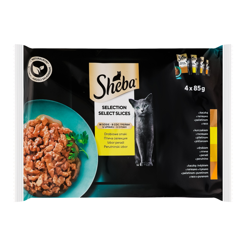 Корм котів м'ясо птиці/соусі SHEBA 4*85г
