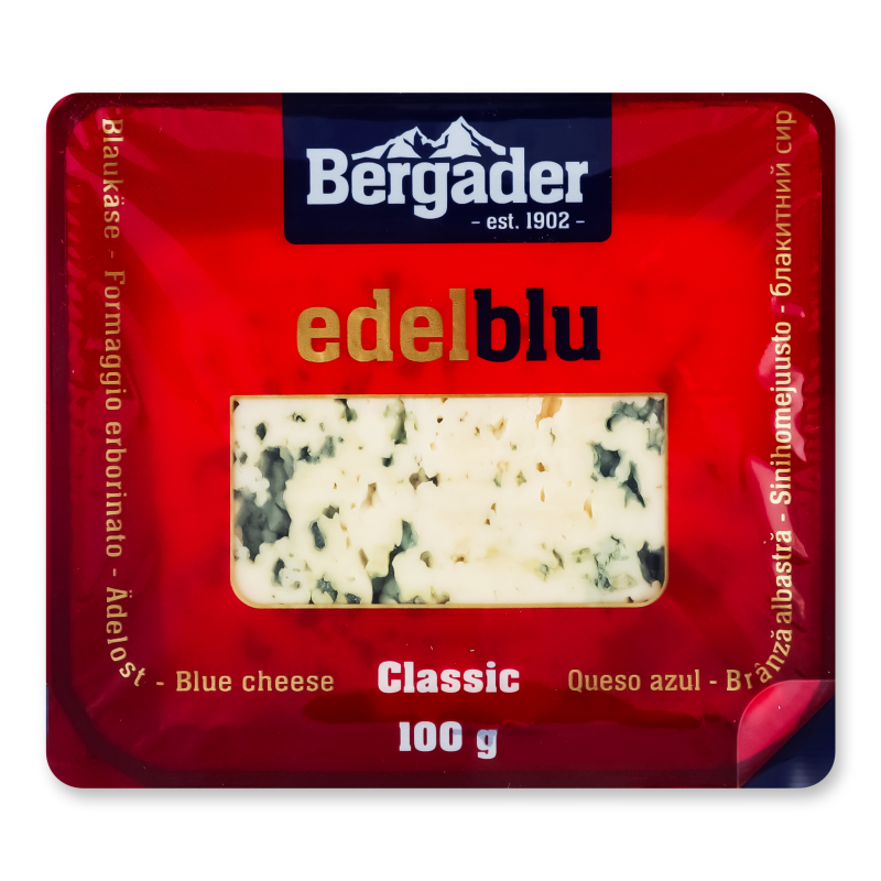 Сир Edelblu Classic з блакитною цвіллю 50% 100г Bergader