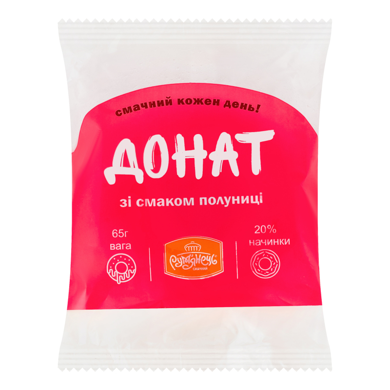 Донат зі смаком полуниці Рум'янець м/у