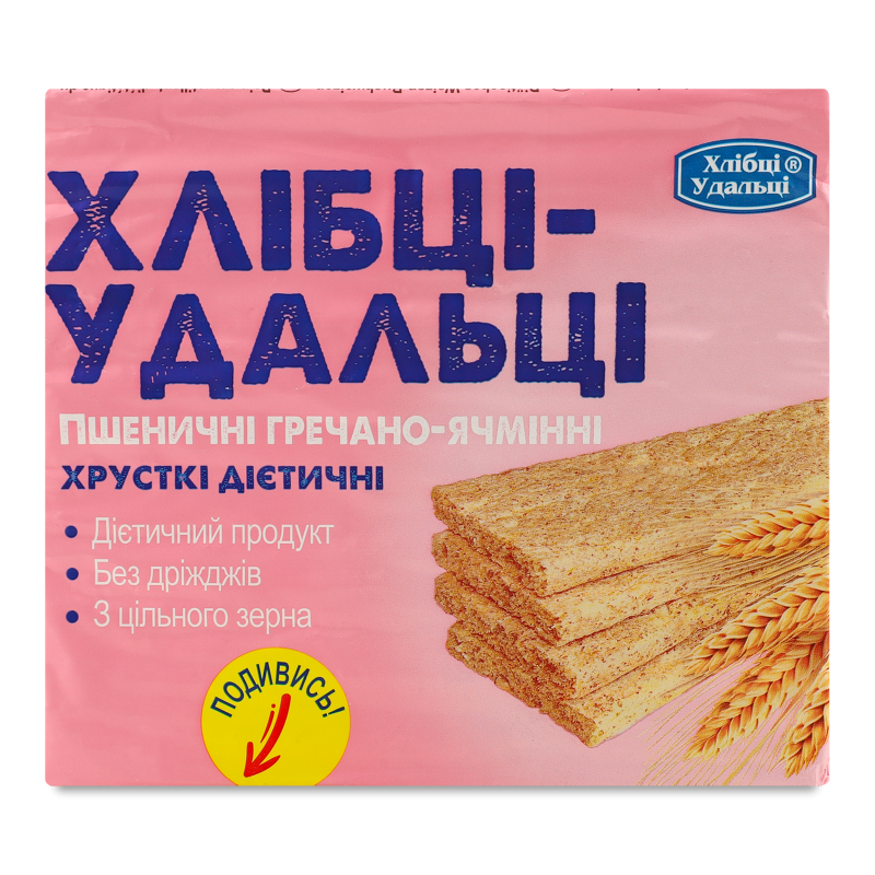 Хлібці пшенично-гречано ячмінні 100г Хлібці Удальці